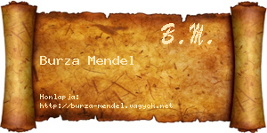 Burza Mendel névjegykártya